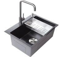 Мойка с дозатором AVINA 7048 black