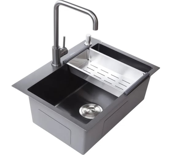 Мойка с дозатором AVINA 7048 black