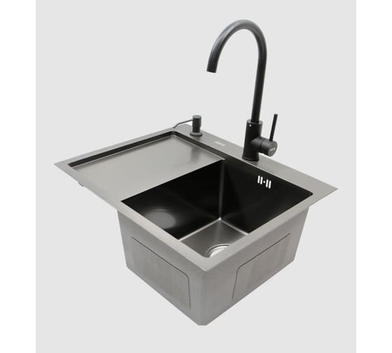 Мойка с дозатором AVINA 5848 R black