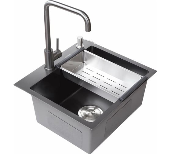 Мойка с дозатором AVINA 4548 black