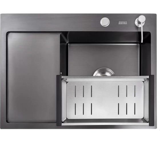 Мойка с дозатором AVINA 6848 R black