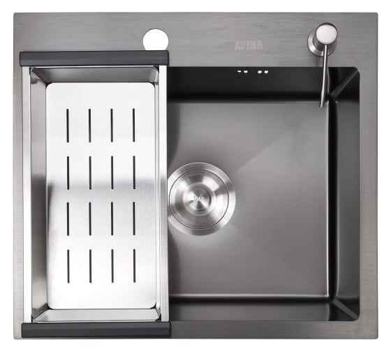 Мойка с дозатором AVINA 5045 black
