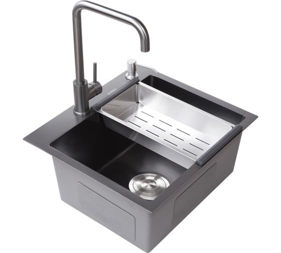 Мойка с дозатором AVINA 5045 black