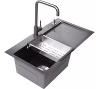 Мойка с дозатором AVINA 6848 L black