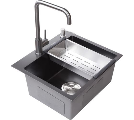 Мойка с дозатором AVINA 4848 black