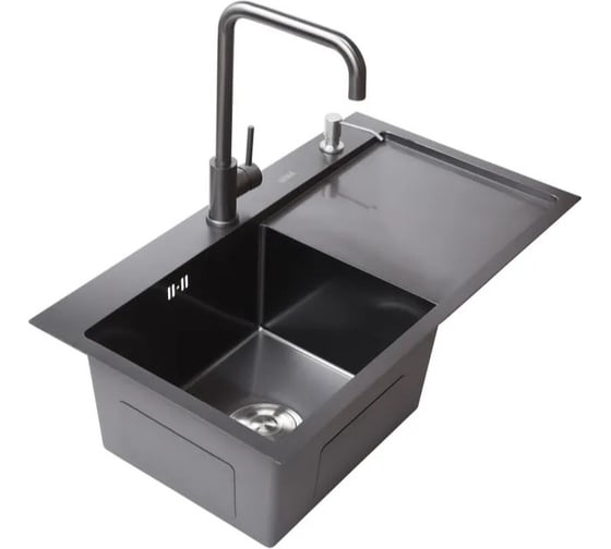Мойка с дозатором AVINA 7848 L black
