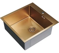 Мойка настольного монтажа MIXLINE Pro 50x50х20 см, 3 мм, выпуск 3 1/2, с сифоном, бронза 550549 26043857