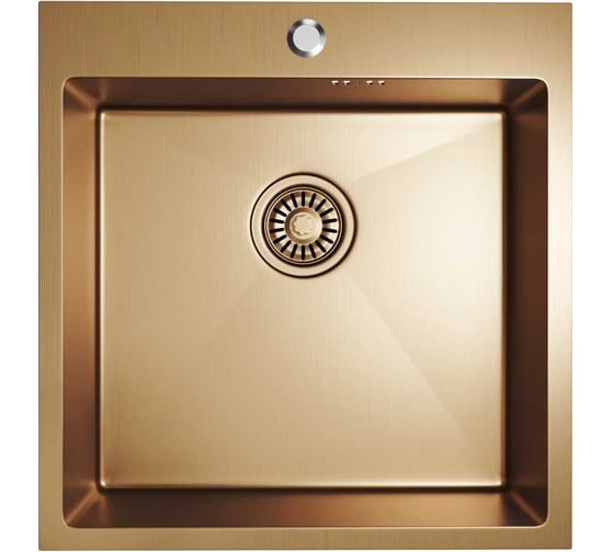 Мойка настольного монтажа MIXLINE Pro 50x50х20 см, 3 мм, выпуск 3 1/2, с сифоном, бронза 550549
