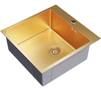 Мойка настольного монтажа MIXLINE Pro 50x50х20 см, 3 мм, выпуск 3 1/2, с сифоном, золото 550548 26044097