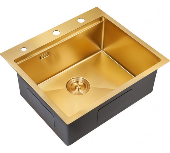 Кухонная мойка со смесителем MILACIO Denia 57 Steel золото MC.77408
