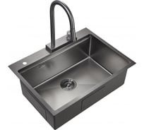 Кухонная мойка со смесителем MILACIO Denia 68 Steel сталь воронёная MC.77419