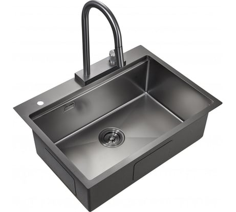 Кухонная мойка со смесителем MILACIO Denia 68 Steel сталь воронёная MC.77419