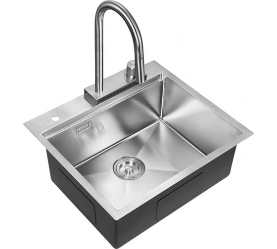 Кухонная мойка со смесителем MILACIO Denia 57 Steel сталь нержавеющая MC.77400