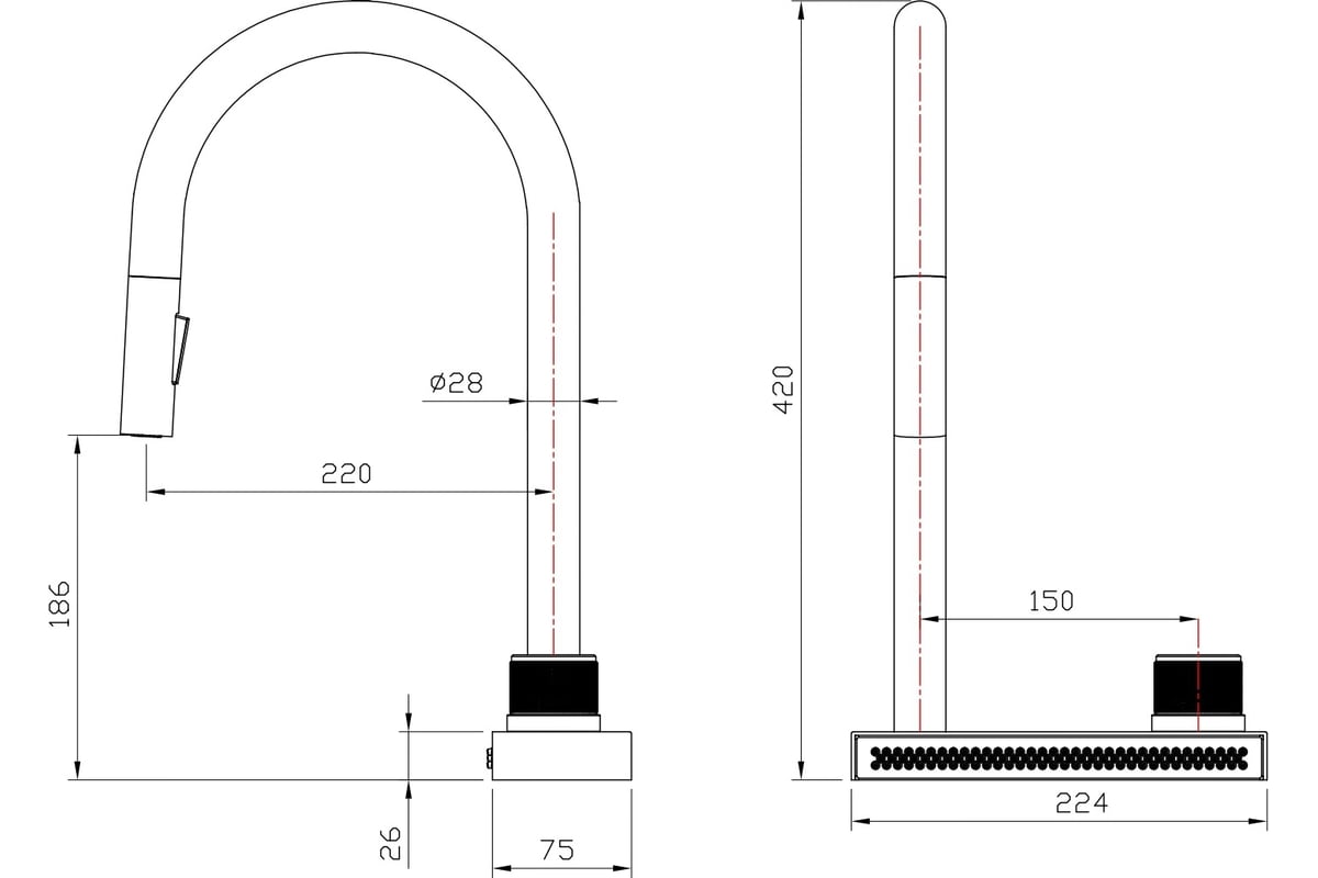 Кухонная мойка со смесителем MILACIO Denia 68 Steel сталь нержавеющая  MC.77410