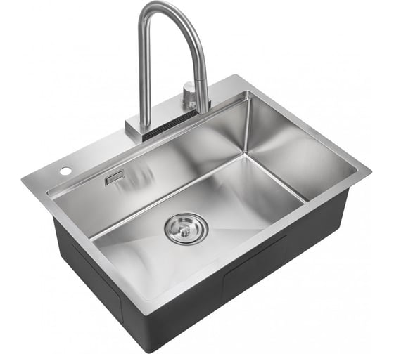 Кухонная мойка со смесителем MILACIO Denia 68 Steel сталь нержавеющая MC.77410