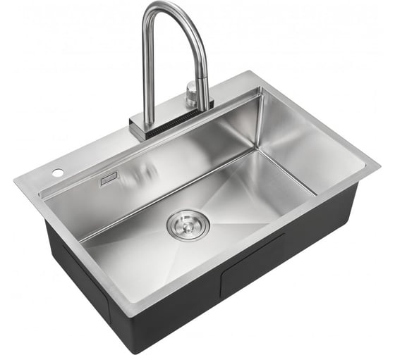 Кухонная мойка со смесителем MILACIO Denia 75 Steel сталь нержавеющая MC.77420