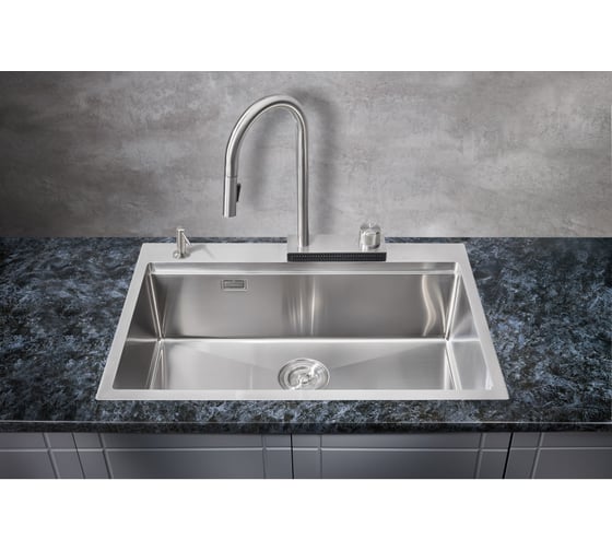 Кухонная мойка со смесителем MILACIO Denia 75 Steel сталь нержавеющая MC.77420