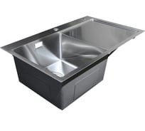 Нержавеющая врезная мойка SANTREK 780x480x220 т 3,0 САТИН D7848HLS левая (+ сифон +дозатор + коландер 420x220) AQUA 312404