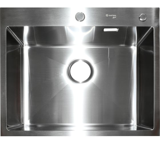 Нержавеющая врезная мойка SANTREK 600x500x220 т 3,0 САТИН D6050HS (+ сифон + дозатор + коландер 440x220) AQUA 312381