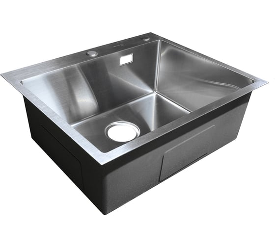 Нержавеющая врезная мойка SANTREK 600x500x220 т 3,0 САТИН D6050HS (+ сифон + дозатор + коландер 440x220) AQUA 312381