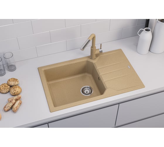 Мойка ALVEUS granital record 40 beige-g55 780x480x180 с сифоном 1144465