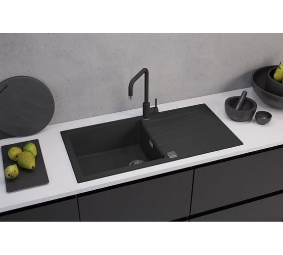 Мойка ALVEUS granital cadit 50 carbon - g91 1000x500 1x в комплекте с сифоном 1140598
