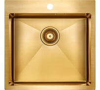Кухонная мойка Paulmark AISI304 VELTEN 51, брашированное золото, PVD, 510х510мм, PM905151-BG