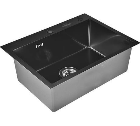 Кухонная мойка из нержавеющей стали WISENT ws36050b с pvd покрытием (60x50 см) WS36050B/WGER019B