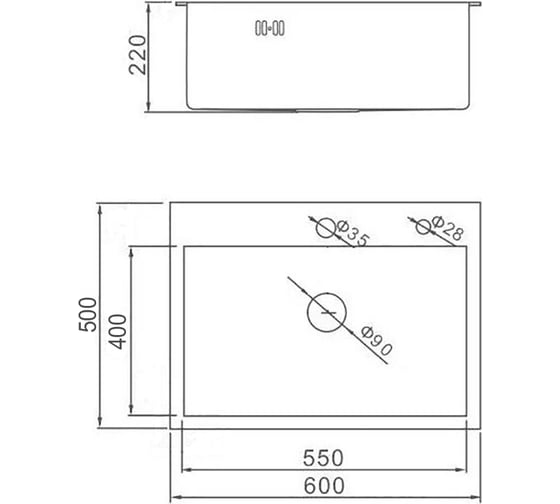 Кухонная мойка из нержавеющей стали WISENT ws36050 (60x50 см) WS36050/WGER013
