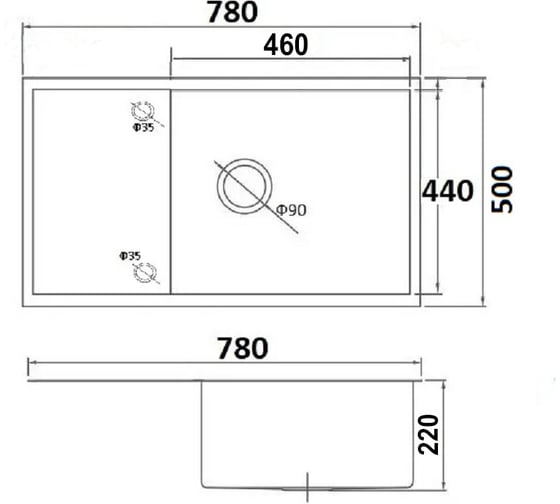 Комплект кухонная мойка из нержавеющей стали WISENT ws37850b-x с pvd покрытием (78x50 см) с раздвижной решеткой и дозатором WS37850BX/WGER019B/W405B/W325014