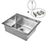 Комплект кухонная мойка из нержавеющей стали WISENT ws37050 (70x50 см) с раздвижным коландером и дозатором WS37050/WGER013/W405A/W302644 1