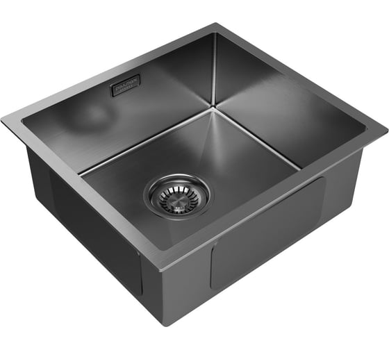 Кухонная мойка Paulmark AISI304 ALLER 44 UNI, вороненая сталь, PVD, 440х440мм, PM904444-GM