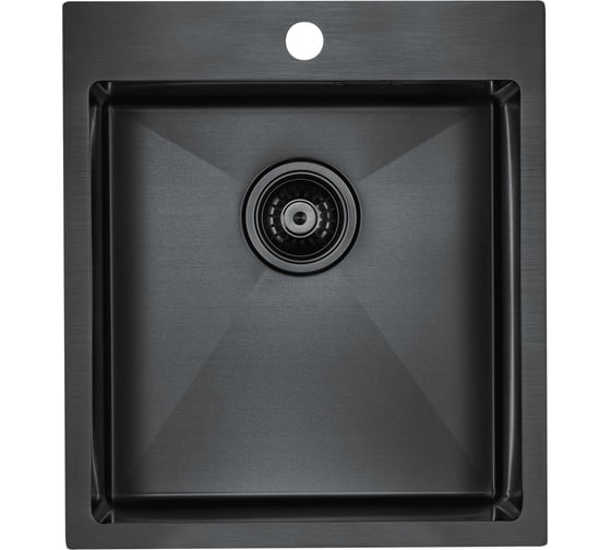 Кухонная мойка Paulmark AISI304 VELTEN 45, вороненая сталь, 450х510мм, PM804551-GM 1
