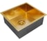 Кухонная мойка Paulmark AISI304 ALLER 48 UNI, брашированное золото, PVD, 480х440мм, PM804844-BG 2