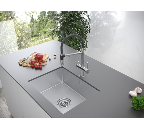 Мойка Paulmark брашированная нержавеющая сталь AISI304 ISAR 590x510мм PM805951-BS