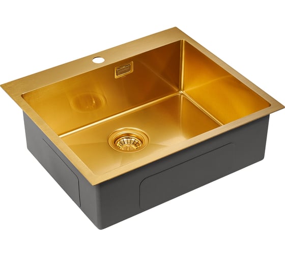 Кухонная мойка Paulmark AISI304 VELTEN 59, брашированное золото, 590х510мм, PM805951-BG
