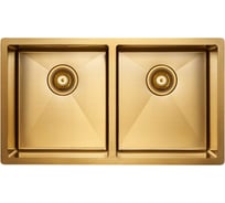 Мойка Paulmark AISI304 DOPPLET нержавеющая сталь брашированное золото, 780x440мм PM507844-BG