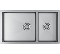 Кухонная мойка Paulmark AISI304 ALLER 78/2S UNI, брашированная нержавеющая сталь, 780х440мм, PM527844-BS