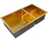 Кухонная мойка Paulmark AISI304 ALLER 78/2S UN, брашированное золото, 780х440мм, PM527844-BG 2