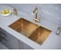 Кухонная мойка Paulmark AISI304 ALLER 78/2S UN, брашированное золото, 780х440мм, PM527844-BG 3