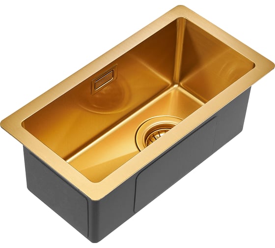 Мойка Paulmark AISI304 KLEIN нержавеющая сталь брашированное золото, 230x440мм PM202344-BG