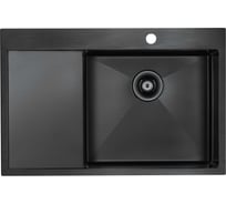 Кухонная мойка Paulmark AISI304 VELTEN 78F, вороненая сталь, правая, 780х510мм, PM807851-GMR