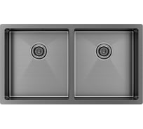 Кухонная мойка Paulmark GERBERG 78/2 UNI, вороненая сталь, 780х440мм, PM237844-GM