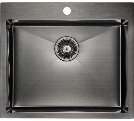 Кухонная мойка Paulmark KRONER 59, вороненая сталь, 590х510мм, PM215951-GM