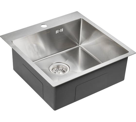 Кухонная мойка Paulmark KRONER 51, брашированная сталь, 510х510мм, PM215151-BS