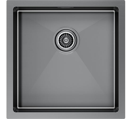 Кухонная мойка Paulmark GERBERG 44 UNI, вороненая сталь, 440х440мм, PM214444-GM