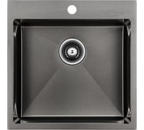 Кухонная мойка Paulmark KRONER 51, вороненая сталь, 510х510мм, PM215151-GM