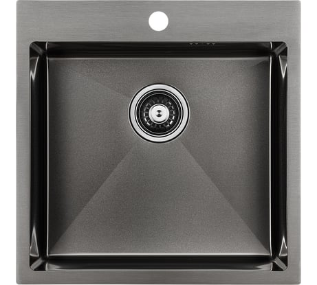 Кухонная мойка Paulmark KRONER 51, вороненая сталь, 510х510мм, PM215151-GM