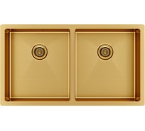 Мойка Paulmark TWIN брашированное золото, 780x440мм PM237844-BG