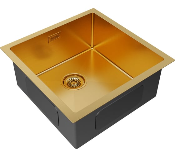 Кухонная мойка Paulmark GERBERG 44 UNI, брашированное золото, 440х440мм, PM214444-BG